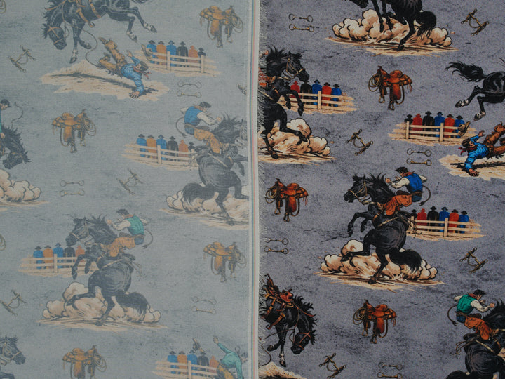 Buckin’   - Silky Satin Charmeuse print - fabric by the yard -  sublimation print