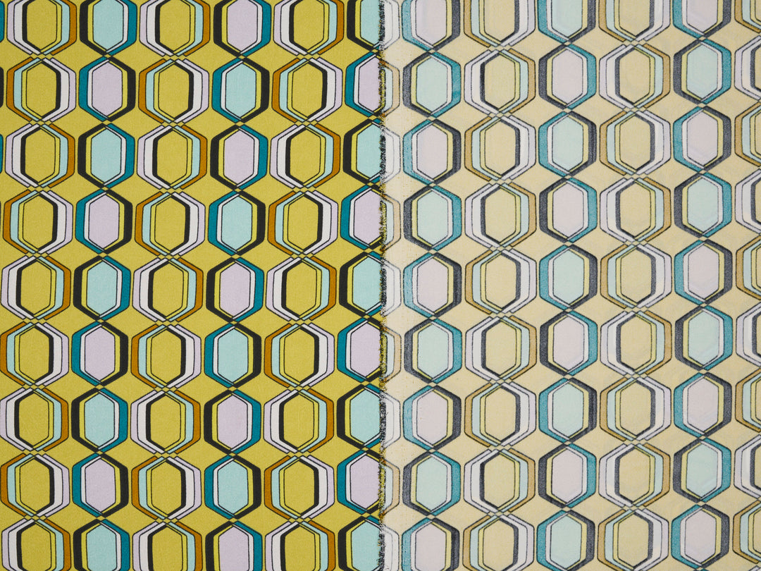 Satin  fabric by the yard -    Honeycomb squares pattern