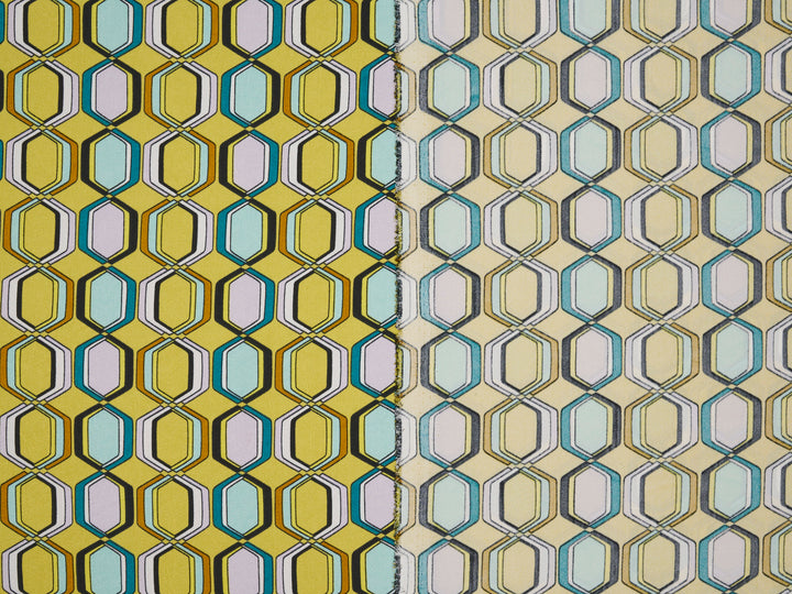 Satin  fabric by the yard -    Honeycomb squares pattern