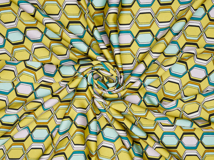 Satin  fabric by the yard -    Honeycomb squares pattern