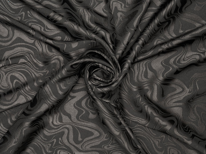 SILKY JACQUARD SATIN fabric by the yard -  Waves jacquard  -  flowy fabric