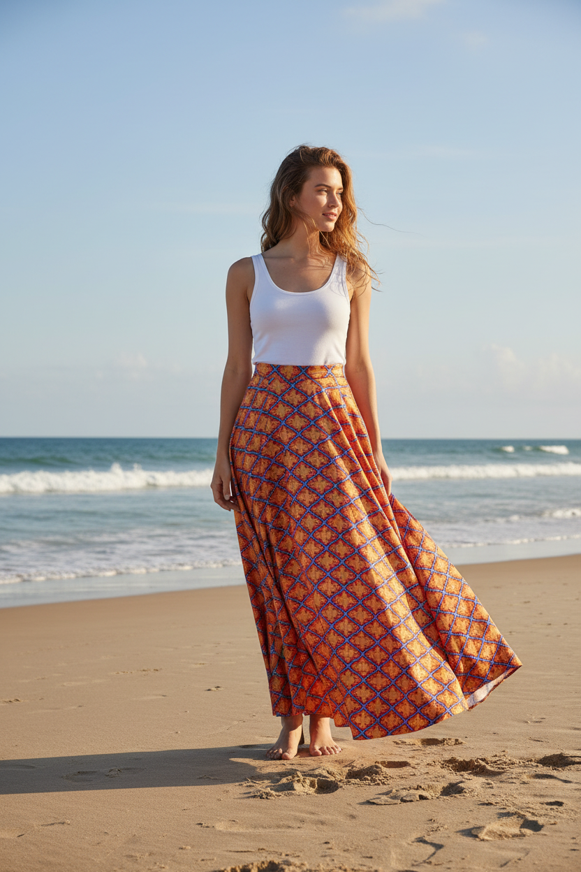 Lightweight  satin  fabric -   Diamond tile print