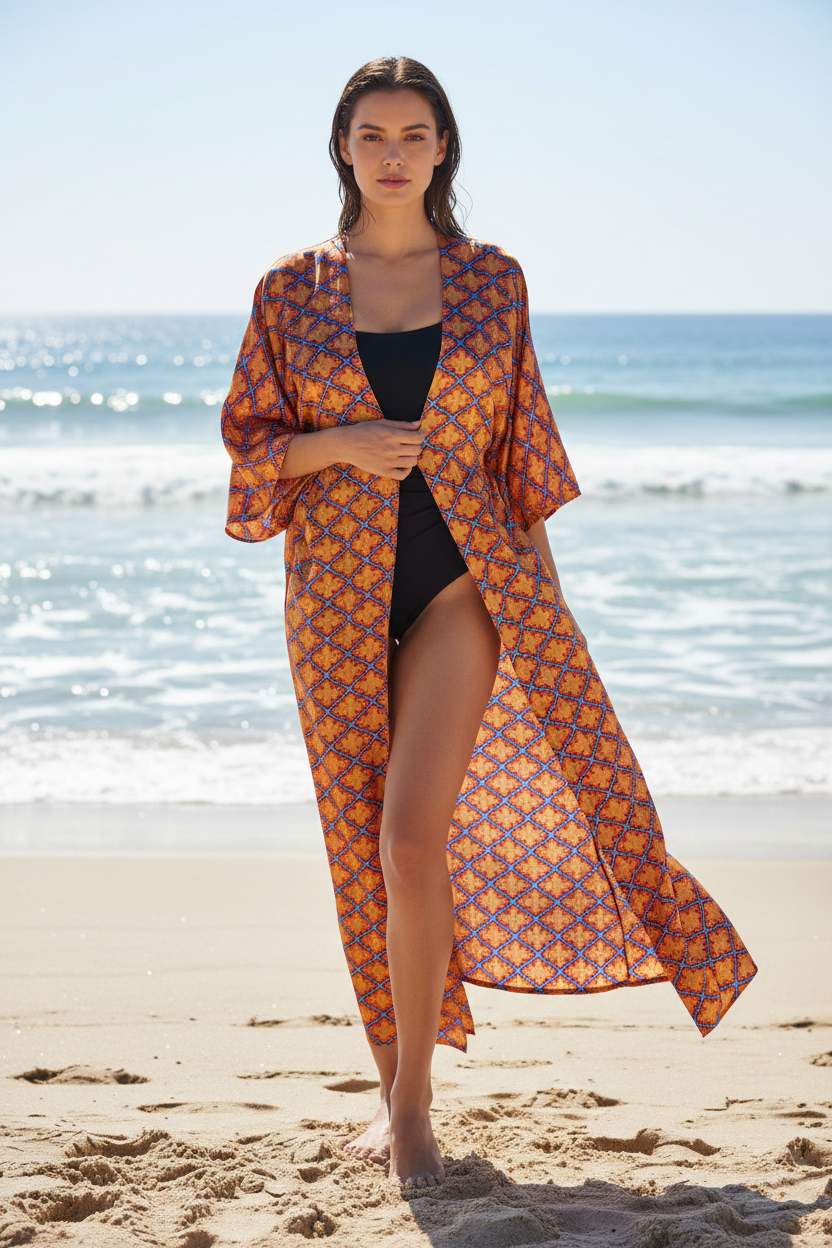 Lightweight  satin  fabric -   Diamond tile print