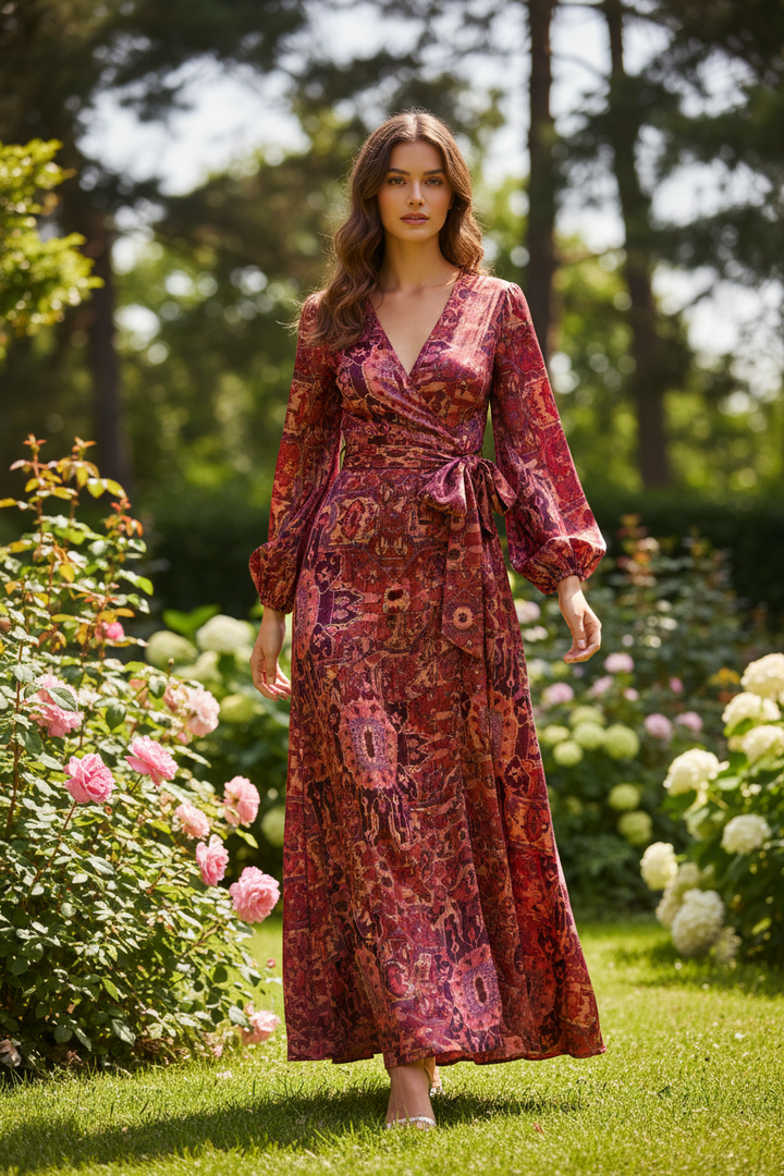 Tribal pattern silky  satin by the yard - Lightweight  satin  fabric -