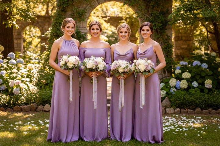 Dusty Lavender Lightweight  satin fabric by the yard - solid color