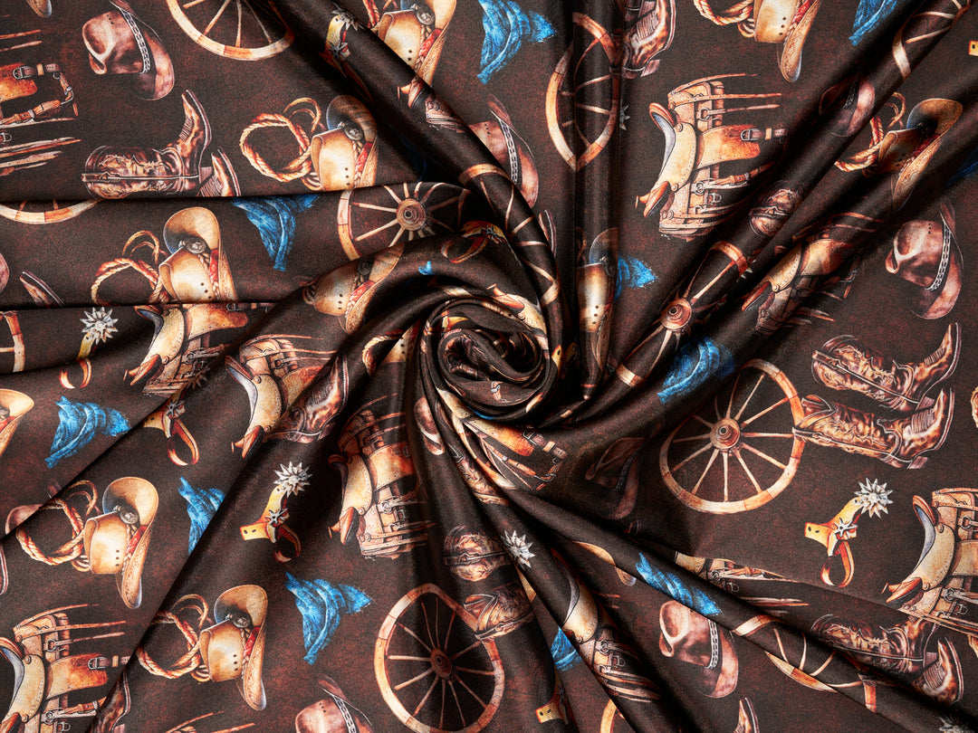 Charmeuse Satin  fabric by the yard -    Cowboy’s Essentials