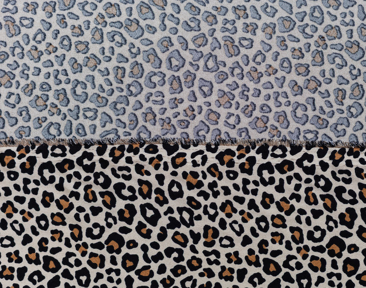 Smokey white  and black  Cheetah animal   print -  Luxury silk Satin  charmeuse fabric by the yard