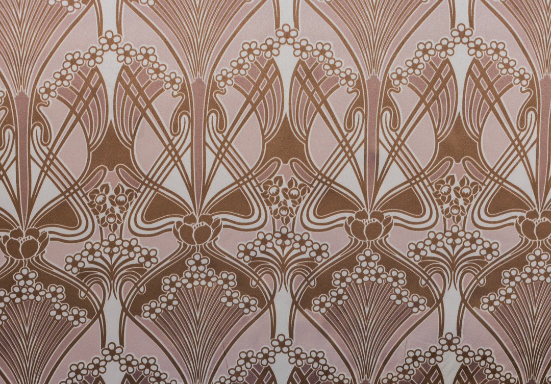 Damask pink brown print 