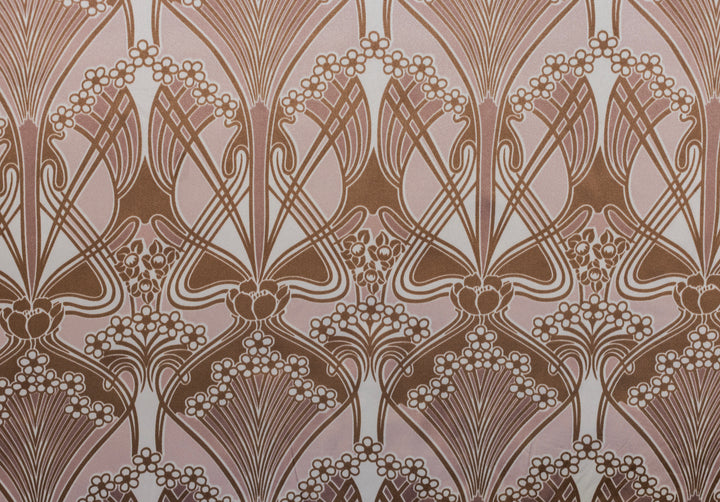 Damask pink brown print 