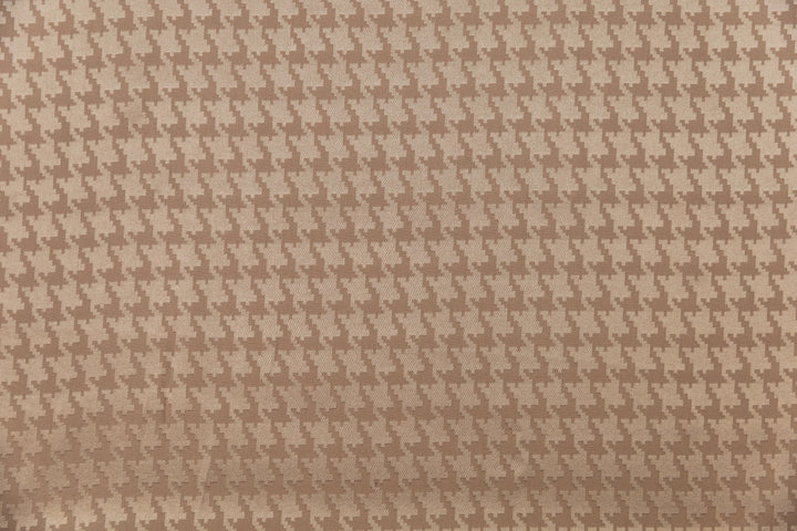 Taupe Houndstooth  print - SILKY JACQUARD SATIN fabric by the yard - luxurious fabric