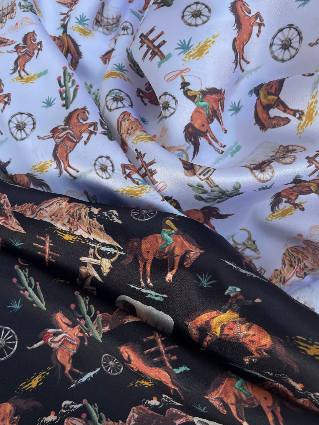 Wild West Silky Satin Charmeuse print - fabric by the yard -  sublimation print