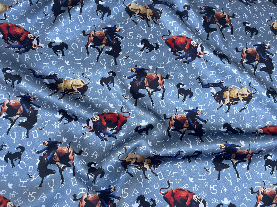 Rodeo and Brands  Silky Satin Charmeuse print - fabric by the yard -  sublimation print