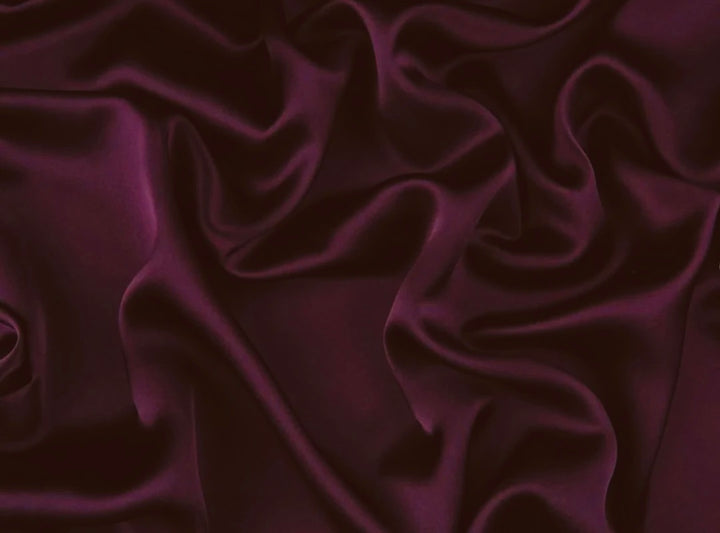 Bordeaux  SILK CHARMEUSE fabric by the yard - solid color Burgundy shade