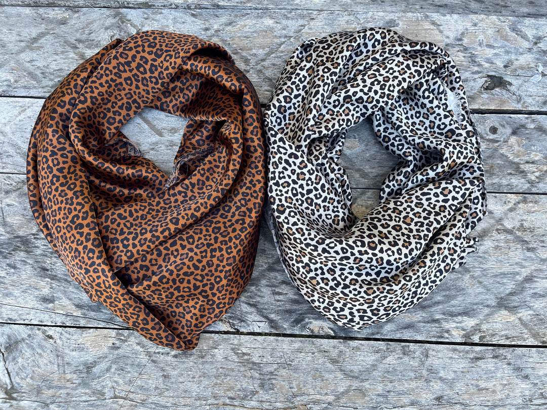 Copper and Black Cheetah animal   print -  Luxury silk Satin  charmeuse fabric by the yard