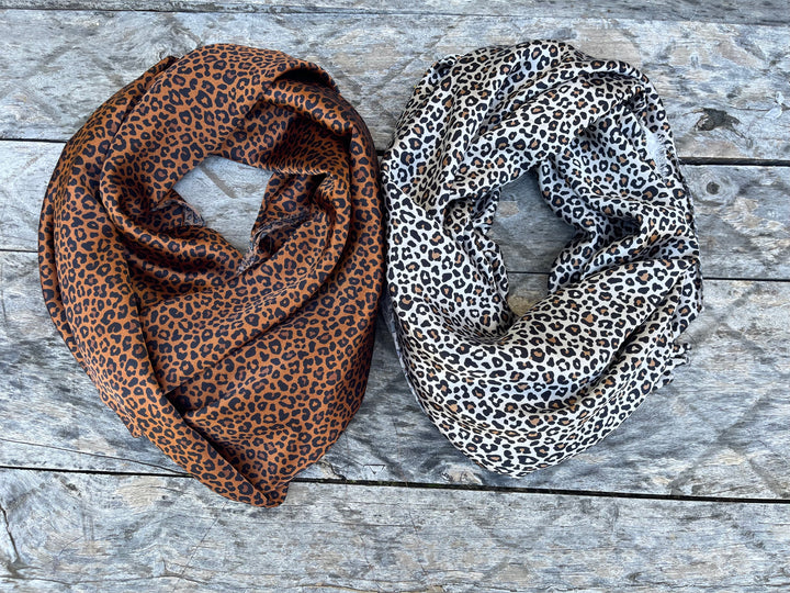 Copper and Black Cheetah animal   print -  Luxury silk Satin  charmeuse fabric by the yard