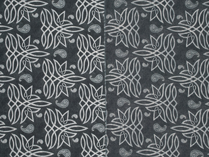 Leather Boot Stitching   - Silky Satin Charmeuse print - fabric by the yard -