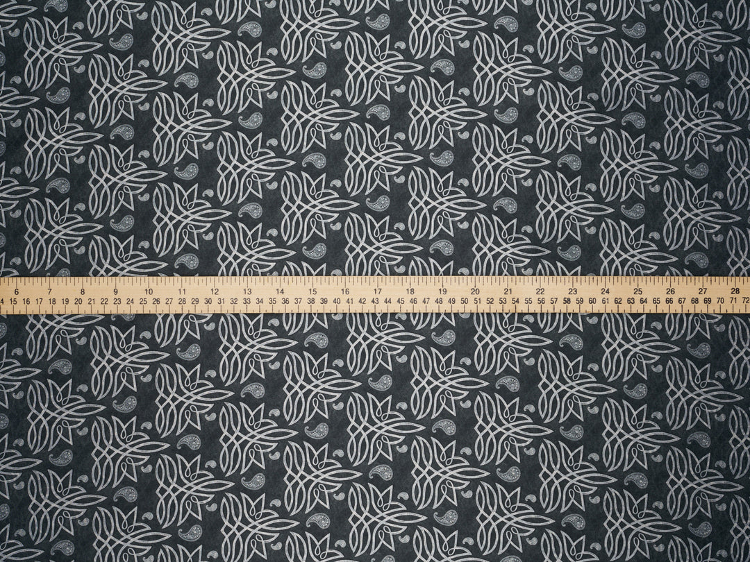 Leather Boot Stitching   - Silky Satin Charmeuse print - fabric by the yard -