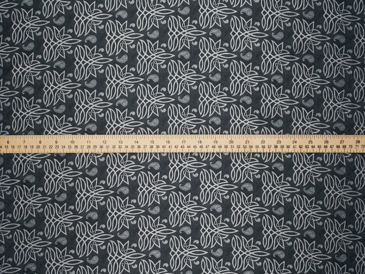 Leather Boot Stitching   - Silky Satin Charmeuse print - fabric by the yard -