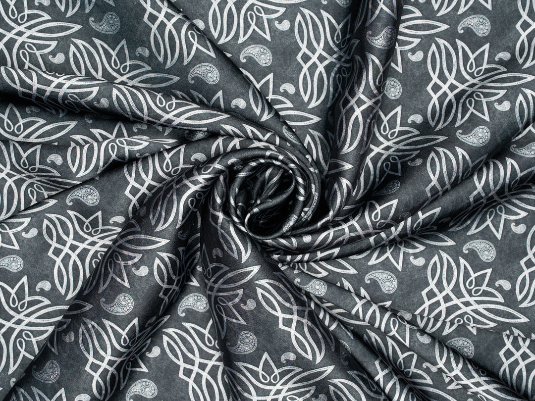 Leather Boot Stitching   - Silky Satin Charmeuse print - fabric by the yard -