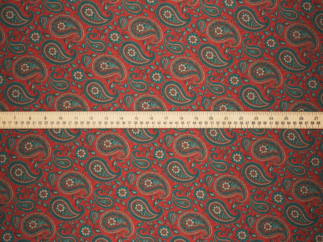 Boho Paisley - Silky Satin Charmeuse print - fabric by the yard -