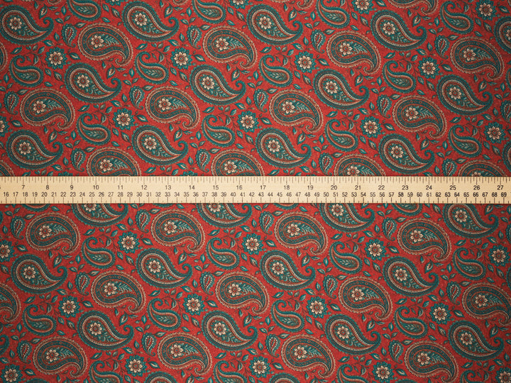 Boho Paisley - Silky Satin Charmeuse print - fabric by the yard -