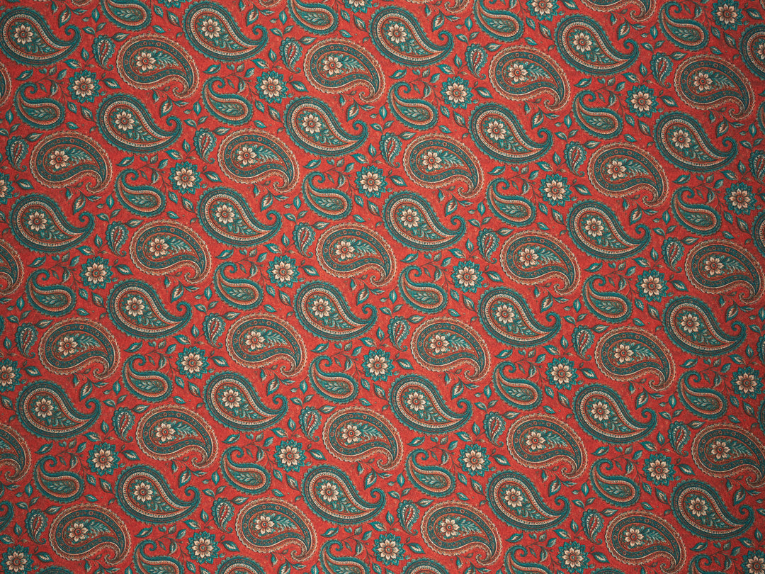 Boho Paisley - Silky Satin Charmeuse print - fabric by the yard -