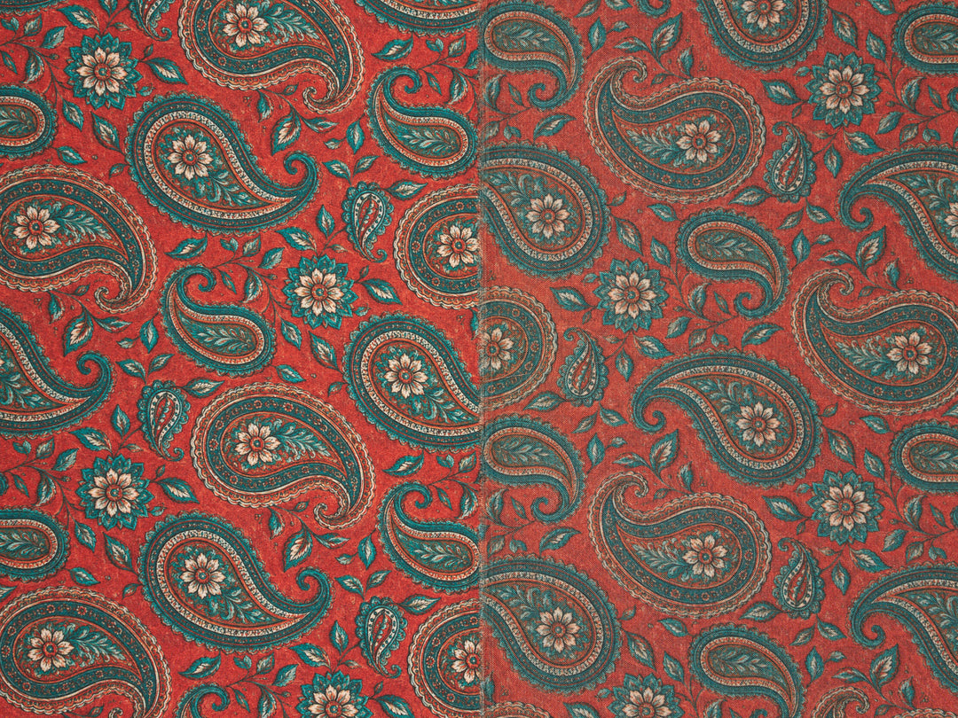 Boho Paisley - Silky Satin Charmeuse print - fabric by the yard -