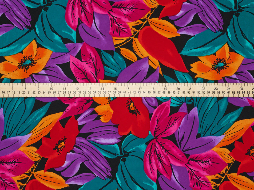 Peachskin  fabric by the yard -   Colorful floral tropical print