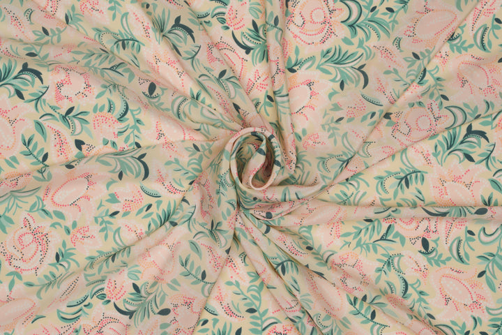 Peachskin  fabric by the yard -   Peachy floral