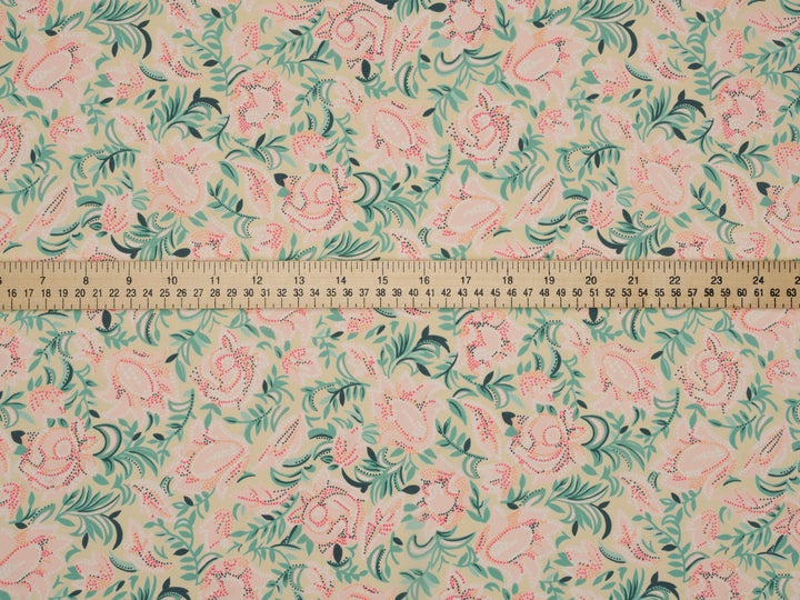 Peachskin  fabric by the yard -   Peachy floral