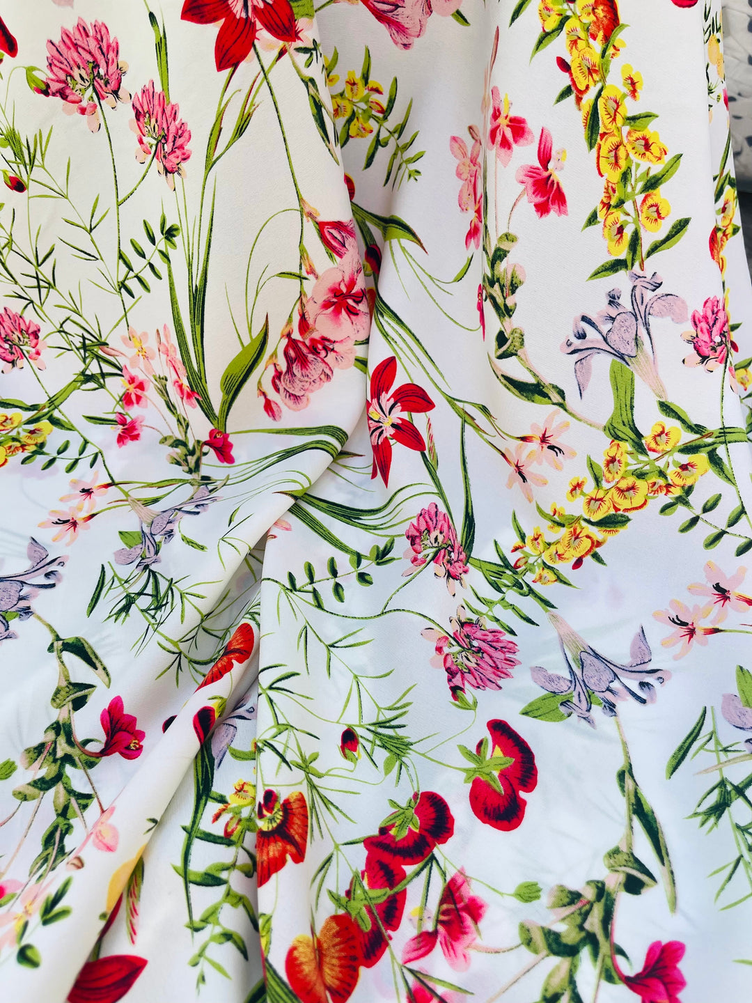 Wildflower nature print -  Woolpeach fabric by the yard - soft flowy fabric