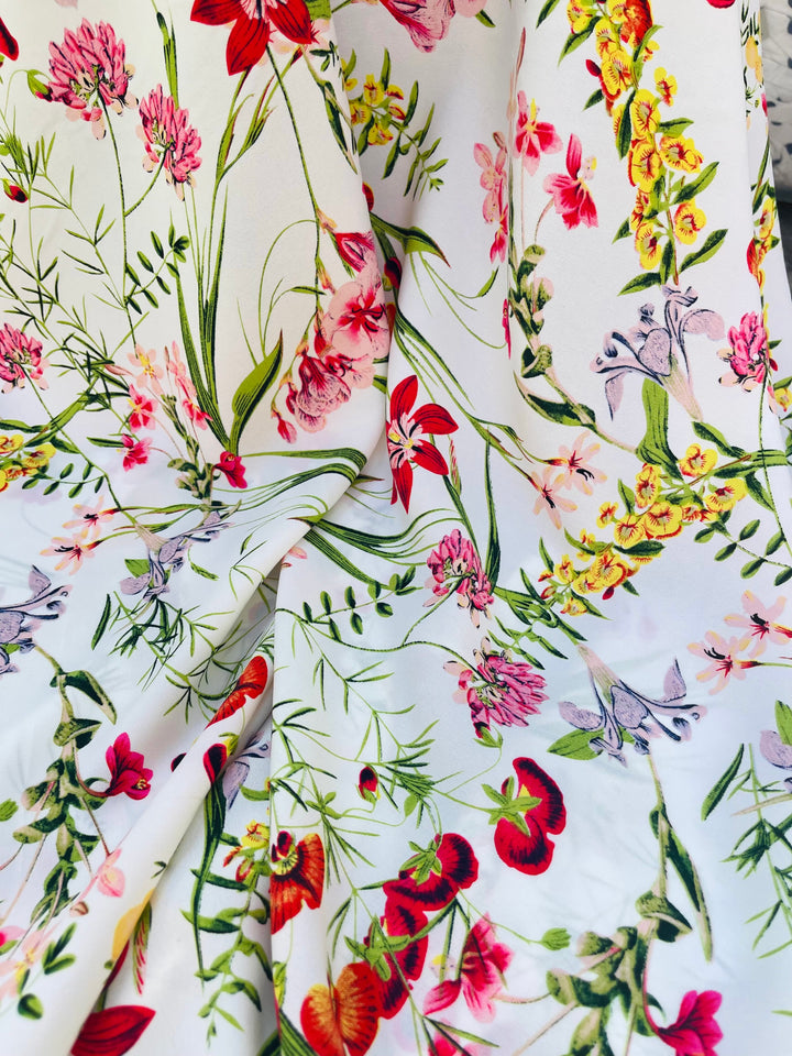 Wildflower nature print -  Woolpeach fabric by the yard - soft flowy fabric