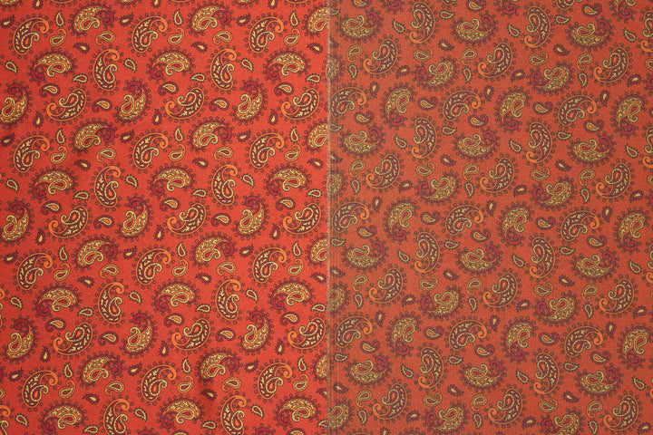 Red Dainty Paisley   - Silky Satin Charmeuse print - fabric by the yard -