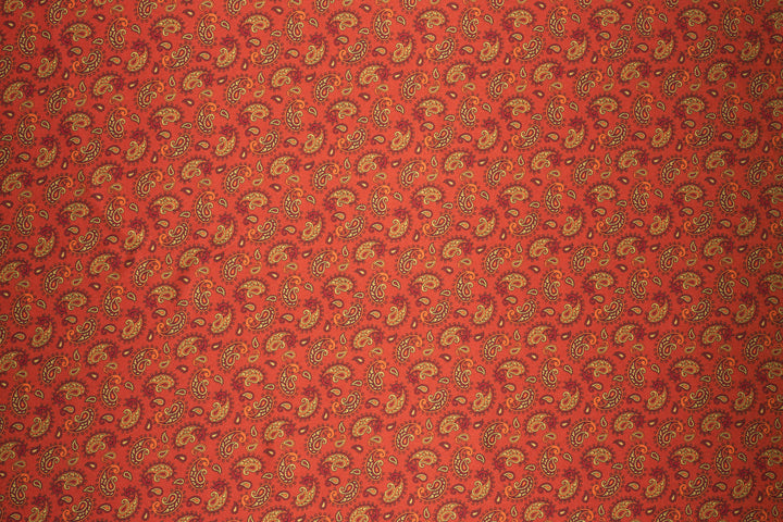 Red Dainty Paisley   - Silky Satin Charmeuse print - fabric by the yard -