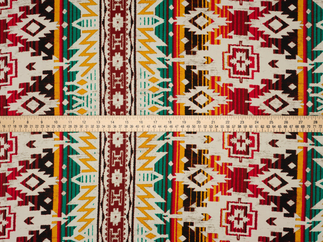 Peachskin  fabric by the yard -   Tribal   Aztec print