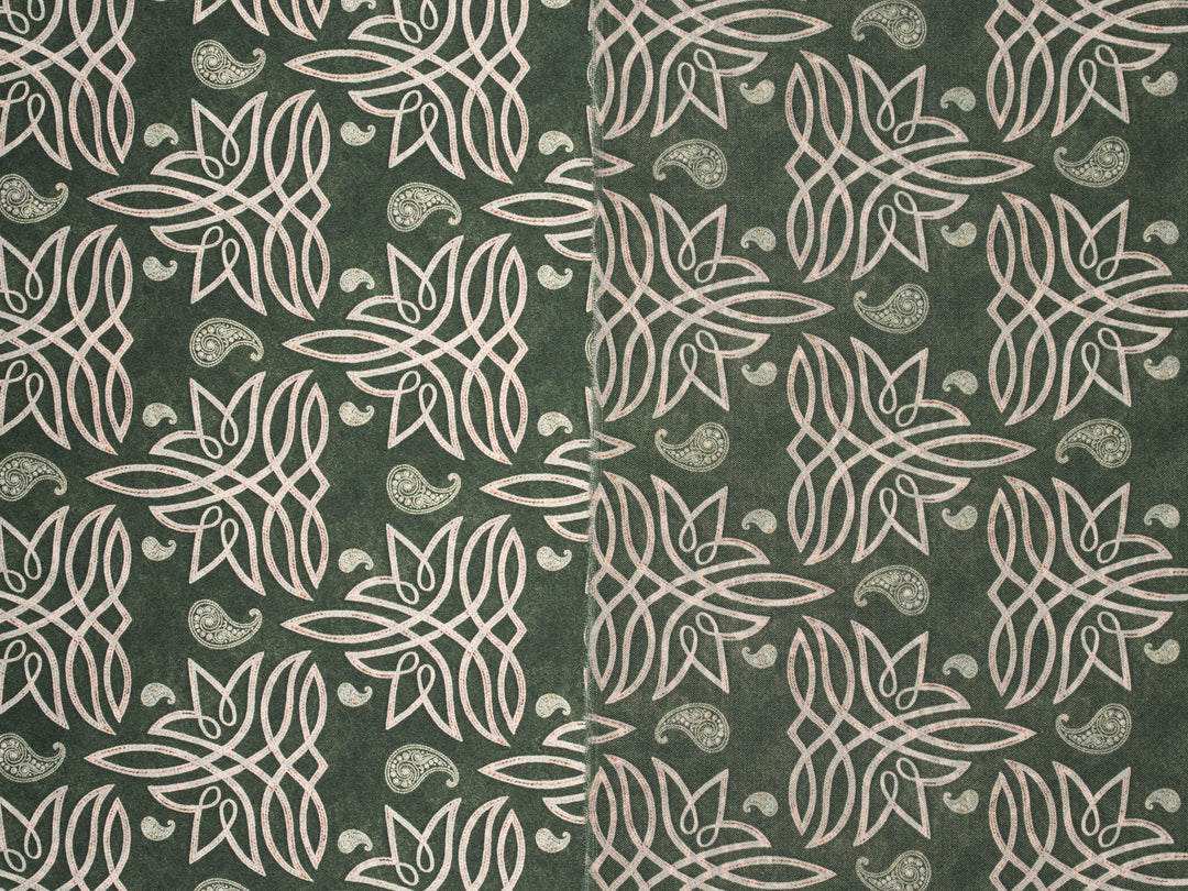 Leather Boot Stitching   - Silky Satin Charmeuse print - fabric by the yard -