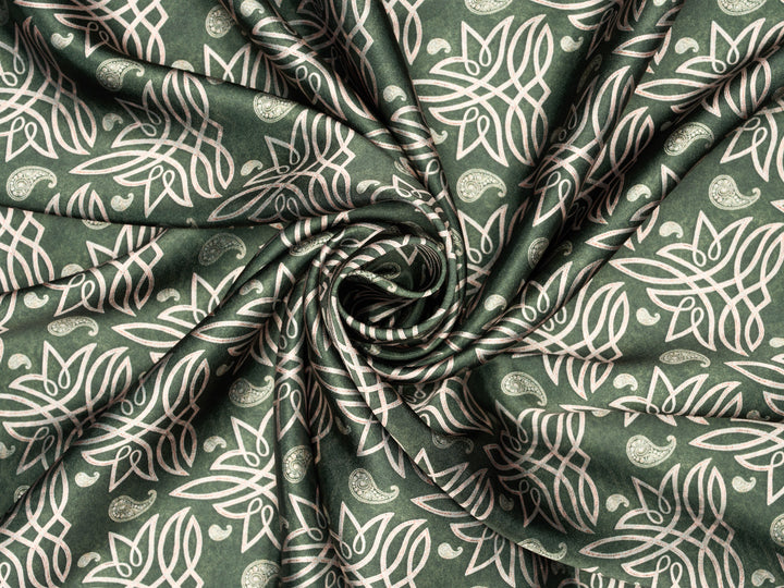 Leather Boot Stitching   - Silky Satin Charmeuse print - fabric by the yard -