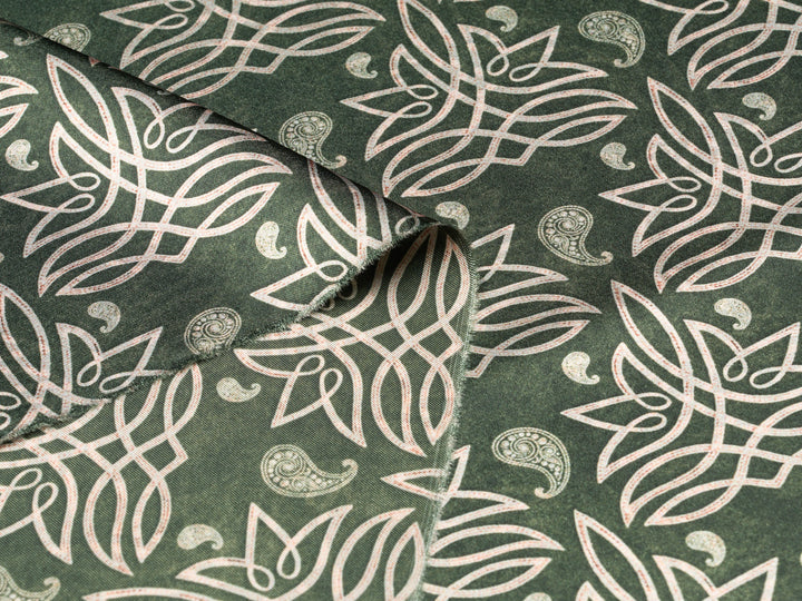 Leather Boot Stitching   - Silky Satin Charmeuse print - fabric by the yard -