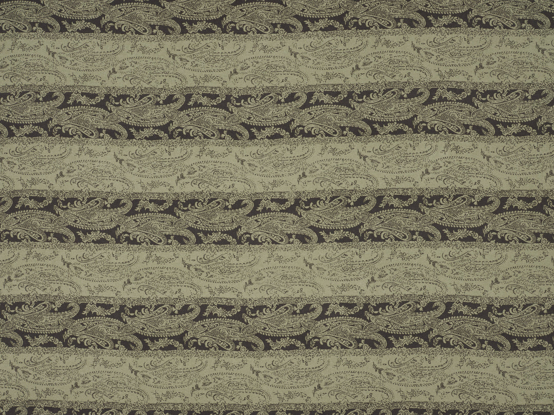 Peachskin  fabric by the yard - Green and black Paisley print