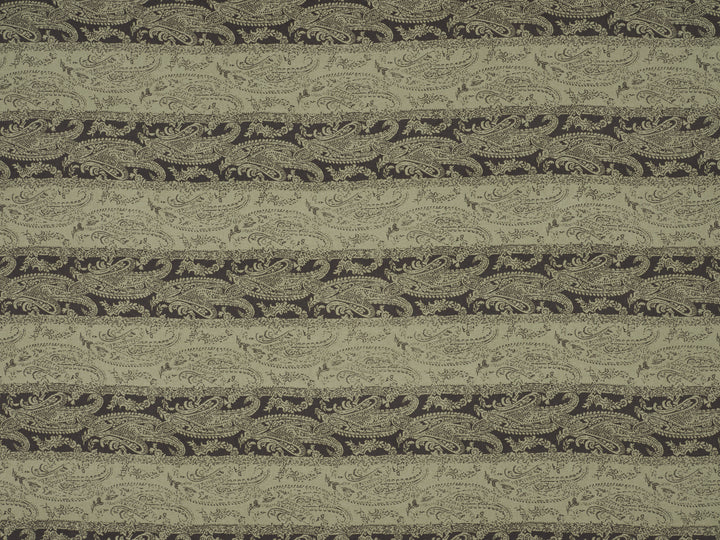 Peachskin  fabric by the yard - Green and black Paisley print