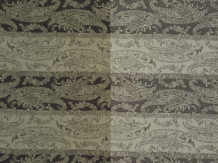 Peachskin  fabric by the yard - Green and black Paisley print