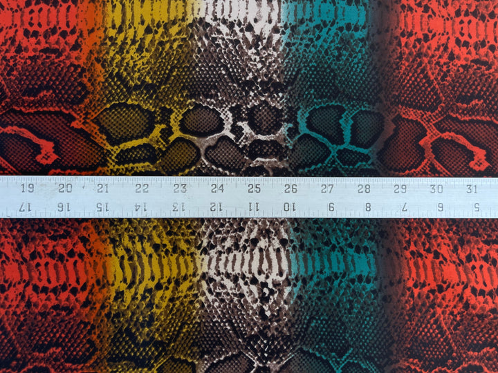 Colorful Snake animal     print -  silky satin  Lightweight   fabric