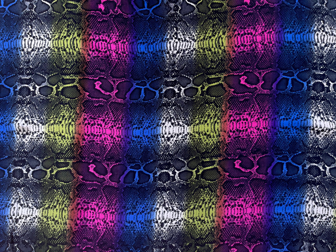 Colorful Snake animal     print -  silky satin  Lightweight   fabric