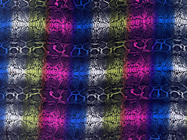 Colorful Snake animal     print -  silky satin  Lightweight   fabric