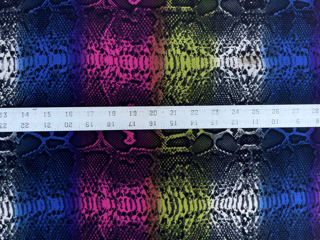 Colorful Snake animal     print -  silky satin  Lightweight   fabric