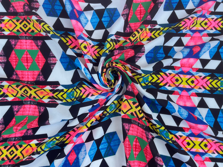 Tribal Boho Woolpeach  fabric by the yard - Multi color  tribal print