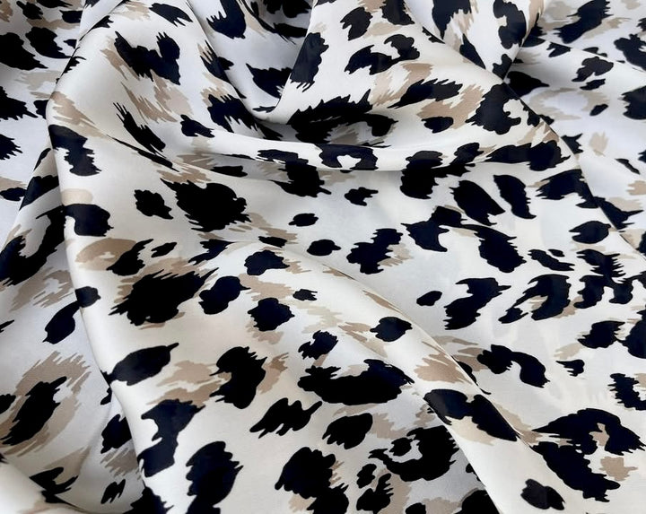 Cheetah satin print  - Lightweight  satin  fabric by the yard -
