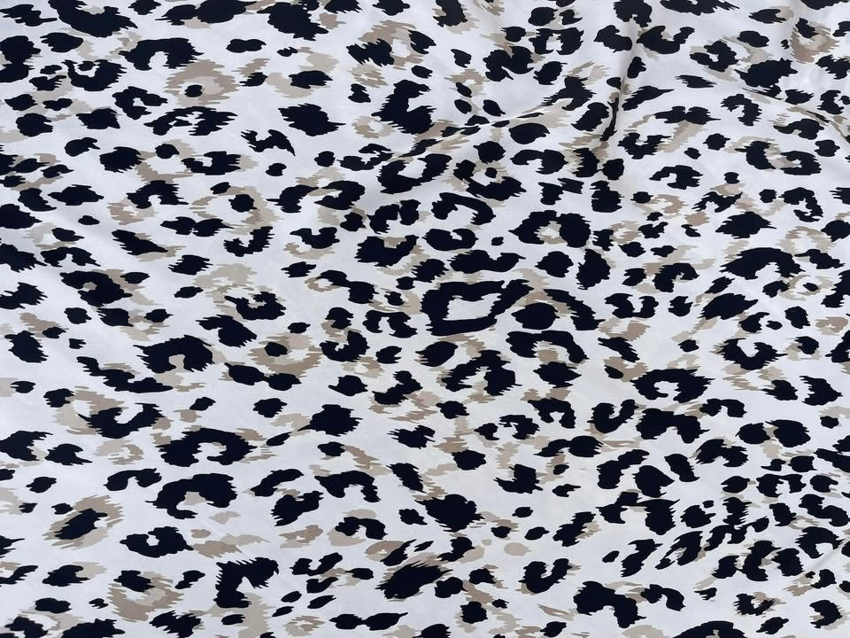 Cheetah satin print  - Lightweight  satin  fabric by the yard -