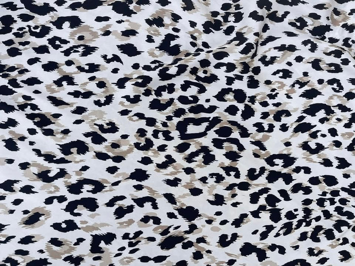 Cheetah satin print  - Lightweight  satin  fabric by the yard -