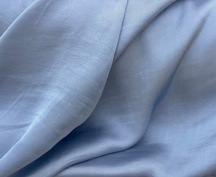 Lightweight satin fabric by the yard - Light Denim gray  solid color